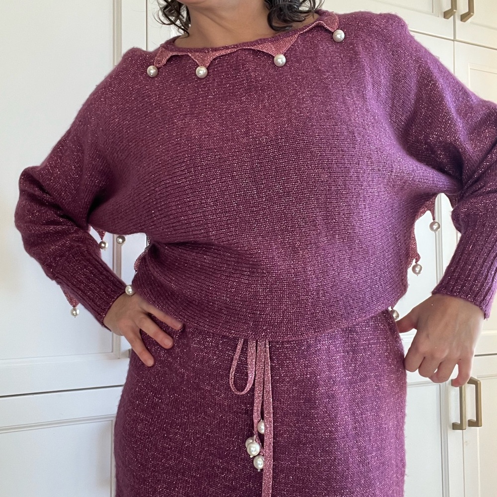Loris Azzaro Long Sleeve Dress in Purple